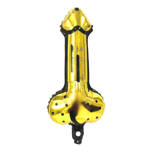 PF10719DR_1 Balão Despedida Ouro 27x59 cm formato de Pênis PTD Festas