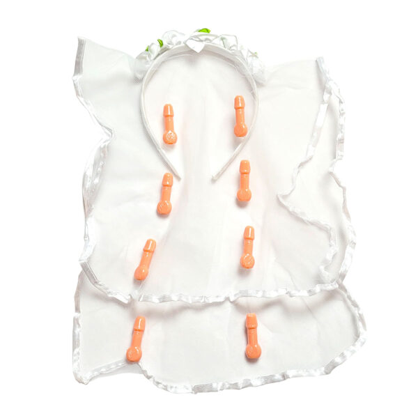 PF5000-Branco Tiara Noivinha com Mini PĂȘnis PTD das Festa