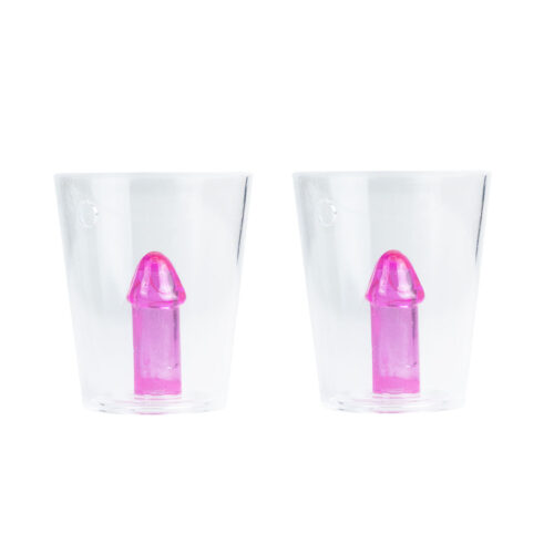 PF5216-Rosa_1 Copo para Shot com Mini Pênis Ponto das Festas