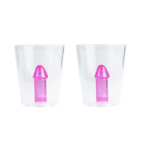 PF5216-Rosa_1 Copo para Shot com Mini Pênis Ponto das Festas