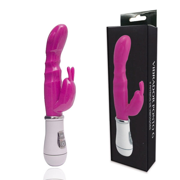 PG015Magenta_1 Vibrador Feminino com Plug Lateral Thumper Ponto G com 8 Funções Vip Mix