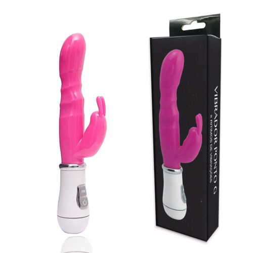 PG015Pink_1 Vibrador Feminino com Plug Lateral Thumper Ponto G com 8 FunçÔes Vip Mix