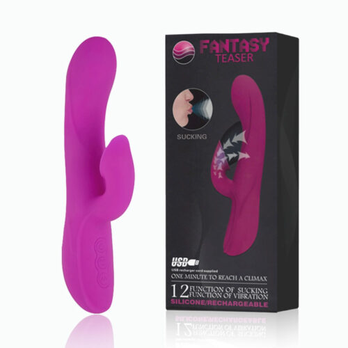 PG044_1 Vibrador em Silicone Recarregável com Sucção no Estimulador Clitoriano Fantasy Tea Miss Collection