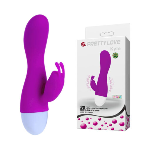 PG061_1 Vibrador Ponto G com Estimulador Clitoriano Recarregável 30 Vibração Prett Love Kyle Miss Collection