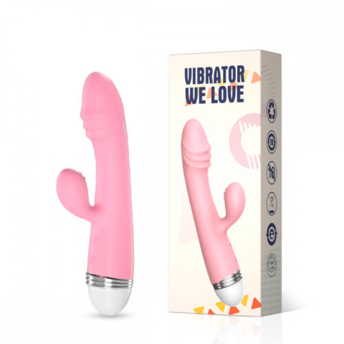 PG107-Rosa-Claro_1 Vibrador Ponto G com Estimulador de Clitóris com 10 Funções de Vibração Vip Mix