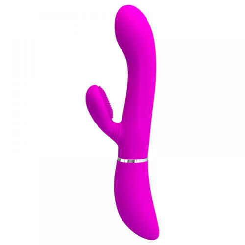 PG114-Roxo_1 Vibrador Ponto G om Estimulador de Clitóris 12 Modos de Vibração e 4 Modos Vai e Vem Vip Mix