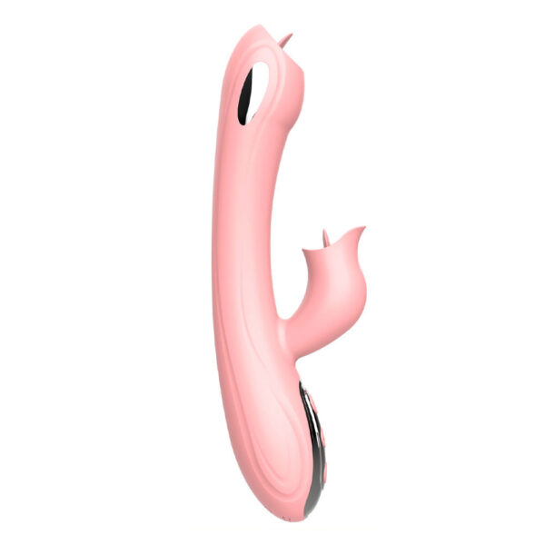 PG125-Rosa-Claro_1 Bess Vibrador com Estimulador de Clitóris com 10 Modos de Vibração, Vai e Vem e Choque Vip Mix