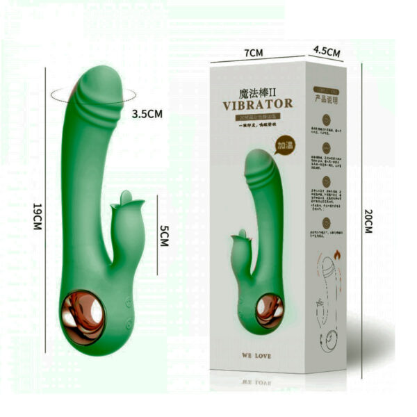 Vibrador Ponto G com Estimulador de Clitóris Língua com 10 Modos de Vibração e Aquecimento Vip Mix
