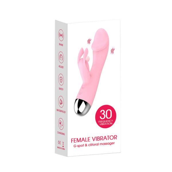 PG172-Rosa_2 Vibrador Rabbit Ponto G com 30 Modos de Vibração Vip Mix