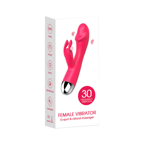 PG172-Vermelho_2 Vibrador Rabbit Ponto G com 30 Modos de Vibração Vip Mix