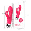 PG172-Vermelho_3 Vibrador Rabbit Ponto G com 30 Modos de Vibração Vip Mix