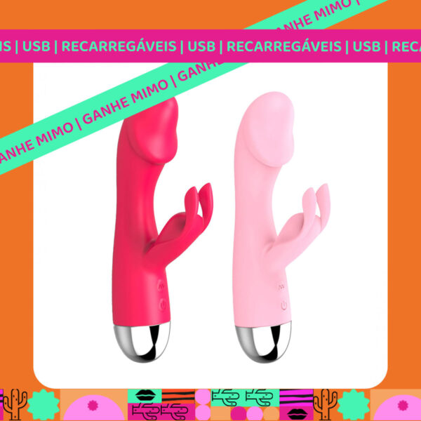 PG172_2 Vibrador Rabbit Ponto G com 30 Modos de Vibração Vip Mix