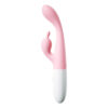 PG186C-Rosa-Claro_1 Vibrador para Ponto G com Estimulador Clitoriano em Formato de Coelhinho 10 Modos Vibração Vip Mix