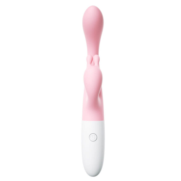 PG186C-Rosa-Claro_2 Vibrador para Ponto G com Estimulador Clitoriano em Formato de Coelhinho 10 Modos Vibração Vip Mix