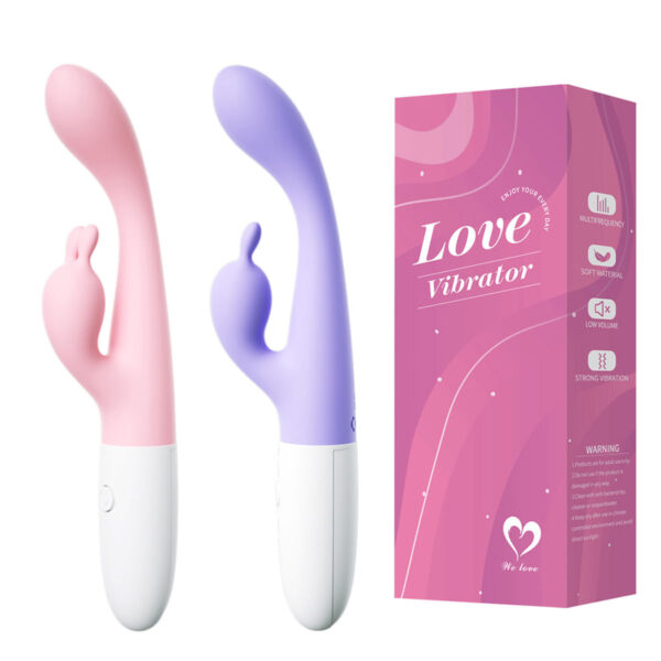 PG186C-Rosa-Claro_3 Vibrador para Ponto G com Estimulador Clitoriano em Formato de Coelhinho 10 Modos Vibração Vip Mix