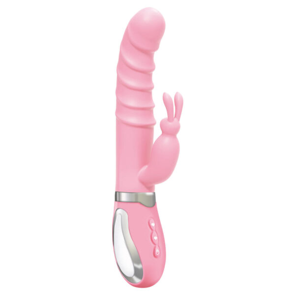 PG193-Rosa_1 Vibrador Rabbit Ponto G com 36 Modos de Vibração e Aquecimento Vip Mix