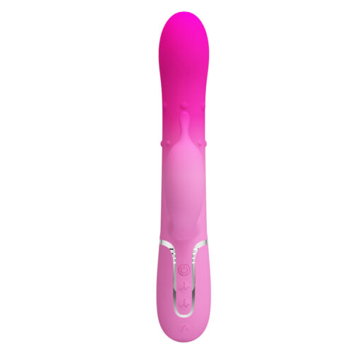 PG197-Pink_1 Vibrador Rabbit com Texturas Esféricas e Estimulador Clitoriano Shima Vip Mix