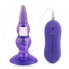 Plug em Silicone Formato Cônico e Relevos com Vibrador e Controle Miss Collection