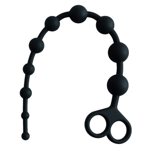 PL004-Preto_1 Plug Anal Escalonado em Silicone com Orifícios Vip Mix - Plug Anal Escalonado em Silicone Vip Mix