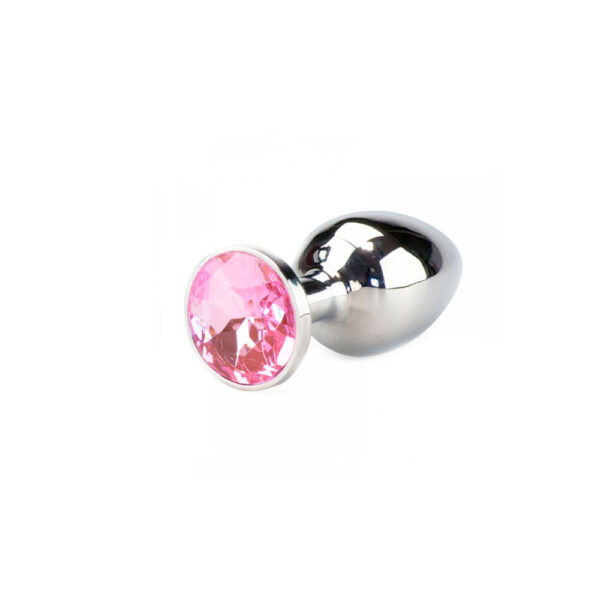 PL007P-Rosa_1 Plug Anal em AlumĂnio com Pedra em Cores Diversas Vip Mix