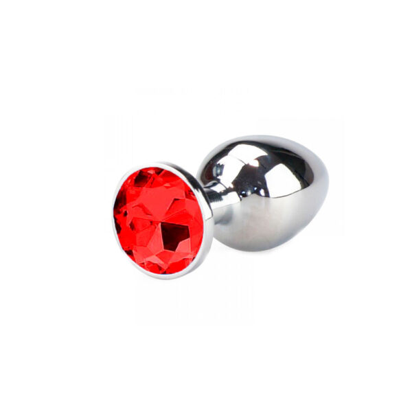 PL007P-Vermelho_1 Plug Anal em AlumĂnio com Pedra em Cores Diversas Vip Mix