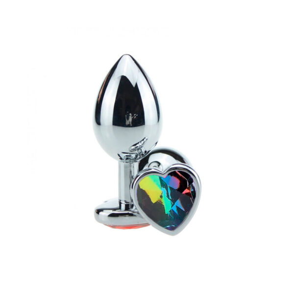 Plug Anal em Alumínio, Base em Formato de Coração com Pedra ColoridaMiss Collection
