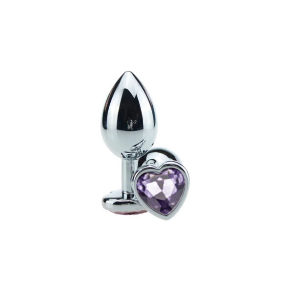 Plug Anal em Alumínio, Base em Formato de Coração com Pedra ColoridaMiss Collection