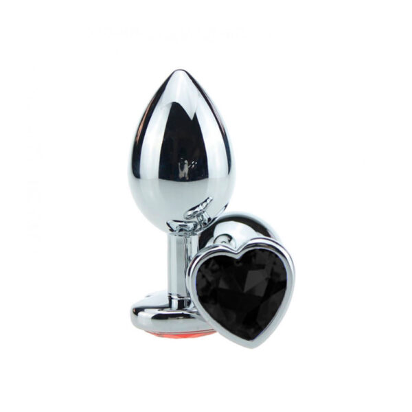 Plug Anal em Alumínio, Base em Formato de Coração com Pedra ColoridaMiss Collection
