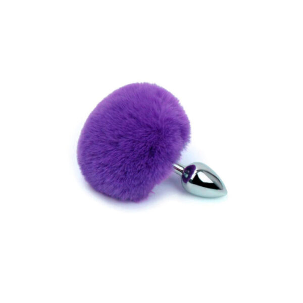 Plug Anal em Metal 7cm com Pompom Colorido Miss Collection