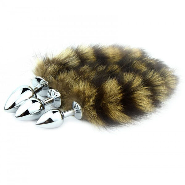 PL018M_3 Plug Anal em Metal com Cauda P, M e G