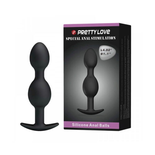 PL044_1 Plug Anal em Silicone Pretty Love com Esferas Massageadoras e Peso Miss Collection