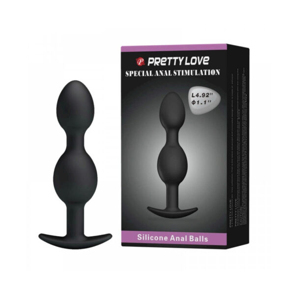 Plug Anal em Silicone Pretty Love com Esferas Massageadoras e Peso Miss Collection