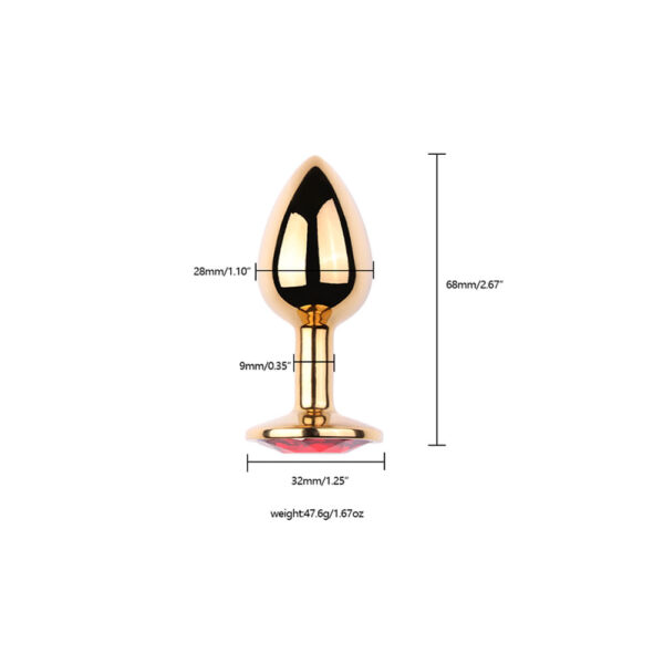 Plug Anal Dourado com Pedra Redonda Vip Mix