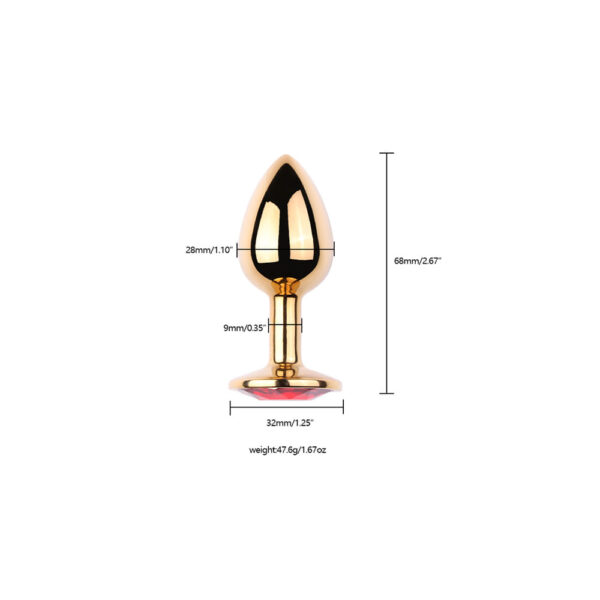 Plug Anal Dourado com Pedra Redonda Vip Mix