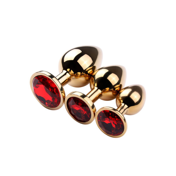 Plug Anal Dourado com Pedra Redonda Vip Mix