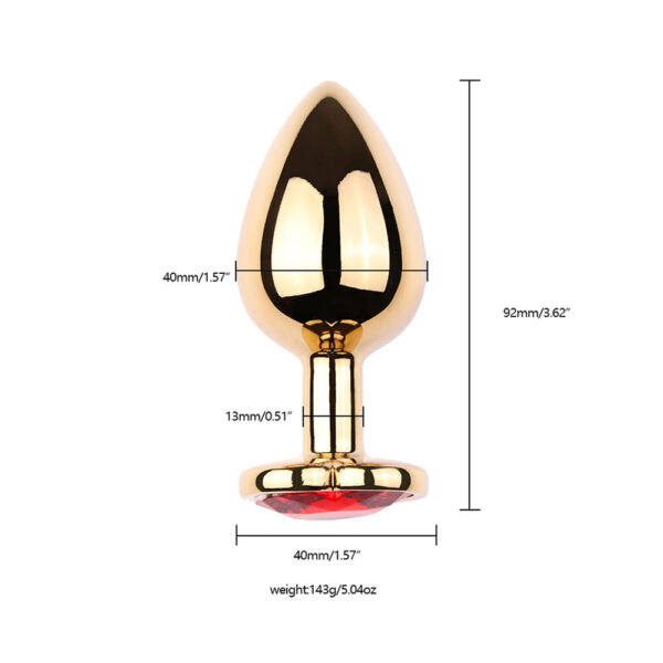 Plug Anal Dourado com Pedra Coração Vip Mix
