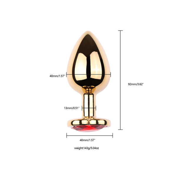 Plug Anal Dourado com Pedra Coração Vip Mix