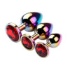 PL090-M-Vermelho_3 Plug Anal Colorido com Pedra Redonda Vip Mix
