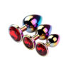 PL090-P-Vermelho_3 Plug Anal Colorido com Pedra Redonda Vip Mix