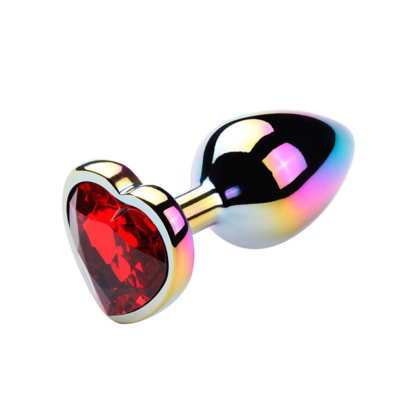 PL091-M-Vermelho_1 Plug Anal Colorido com Pedra Coração Vip Mix