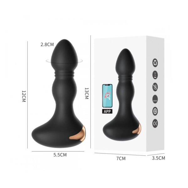 PL097B-Preto_3 Plug Anal com Ondulações com 10 Modos de Vibração Controle via App Vip Mix