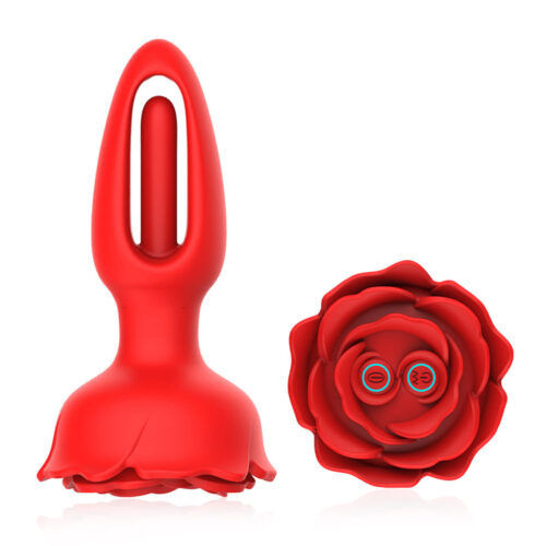 PL118-Vermelho_1 Plug Anal em Formato de Flor com 9 Modos de Vibração Vip Mix