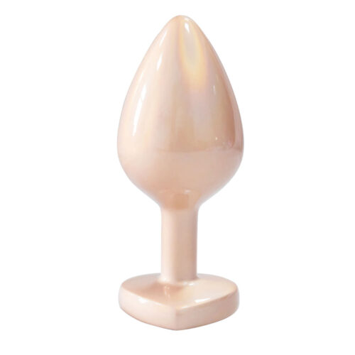 PL134M-Dourado_1 Plug Anal de Luxo com Joia em Formato de Coração Tamanho M Vip Mix
