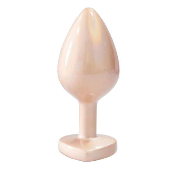 PL134M-Dourado_1 Plug Anal de Luxo com Joia em Formato de Coração Tamanho M Vip Mix