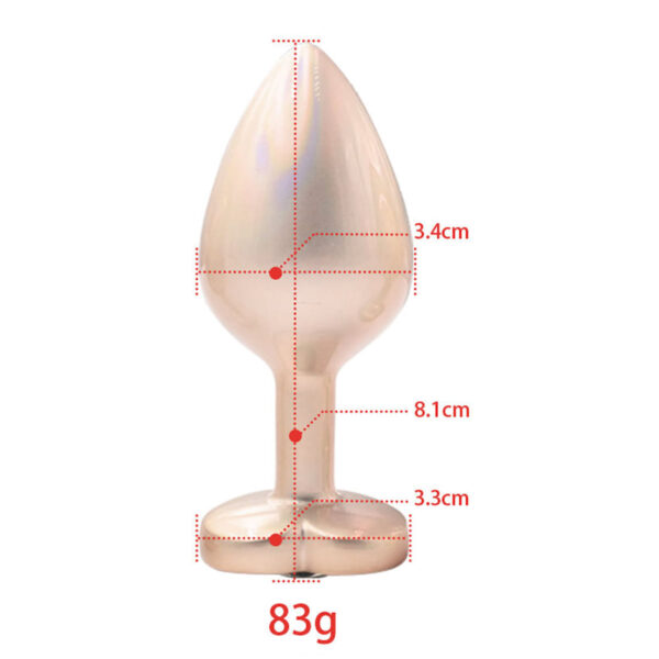 PL134M-Dourado_4 Plug Anal de Luxo com Joia em Formato de Coração Tamanho M Vip Mix