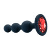 PL145-Preto_1 Plug Anal Escalonado em Silicone com Base de Pedra Vip Mix