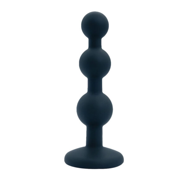 PL145-Preto_4 Plug Anal Escalonado em Silicone com Base de Pedra Vip Mix