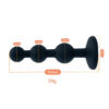 PL145-Preto_5 Plug Anal Escalonado em Silicone com Base de Pedra Vip Mix
