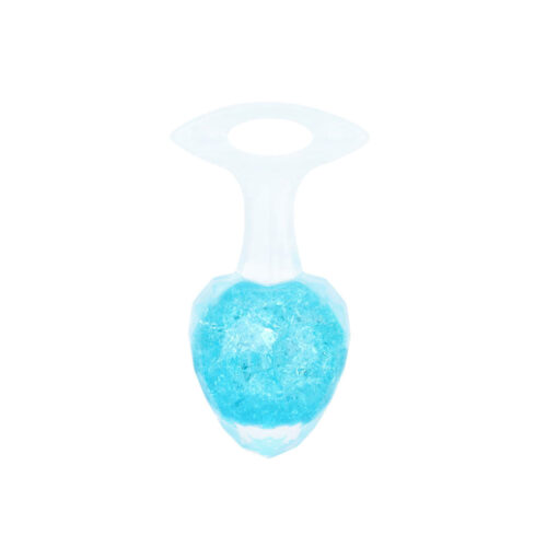 Plug Anal Pequeno de Silicone com Esfera de Vidro Interna e Alça Formato Diamante Vip Mix