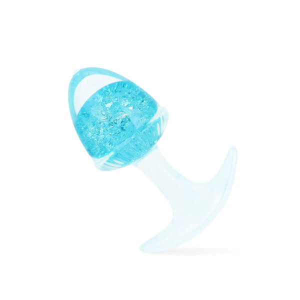 Plug Anal Pequeno de Silicone com Esfera de Vidro Interna e Alça Formato Cônico Vip Mix